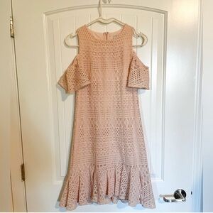 Julia Jordan pink lace dress cold shoulder size 4